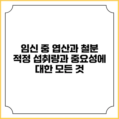 임신 중 엽산과 철분: 적정 섭취량과 중요성에 대한 모든 것