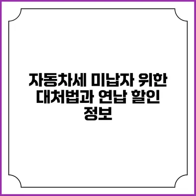 자동차세 미납자 위한 대처법과 연납 할인 정보