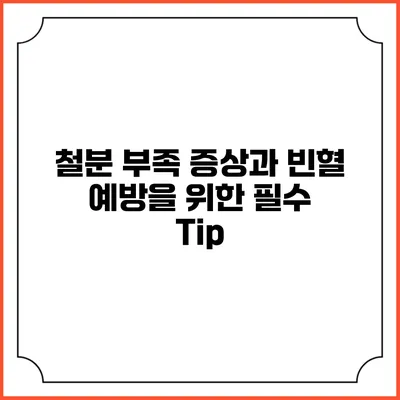 철분 부족 증상과 빈혈 예방을 위한 필수 Tip