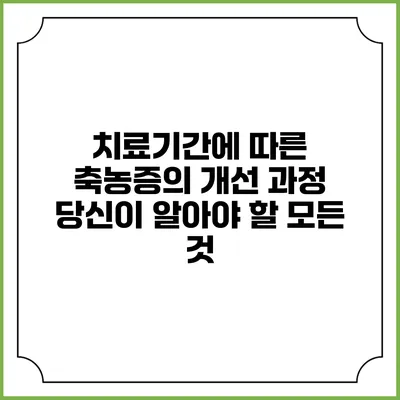 치료기간에 따른 축농증의 개선 과정: 당신이 알아야 할 모든 것