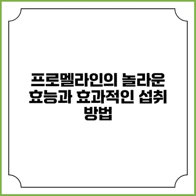 프로멜라인의 놀라운 효능과 효과적인 섭취 방법