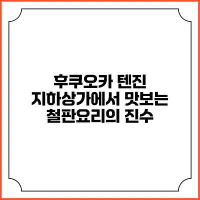 후쿠오카 텐진 지하상가에서 맛보는 철판요리의 진수