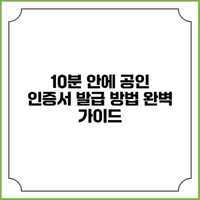 10분 안에 공인 인증서 발급 방법 완벽 가이드