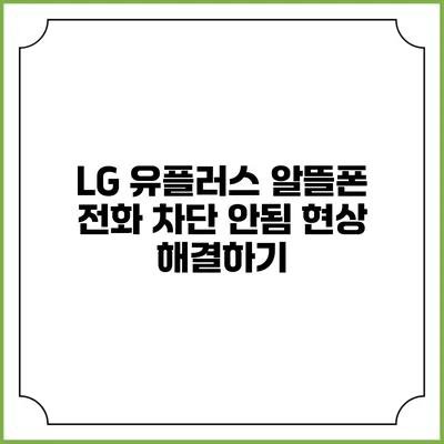 LG 유플러스 알뜰폰 전화 차단 안됨 현상 해결하기