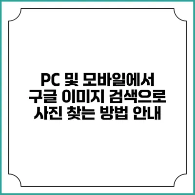 PC 및 모바일에서 구글 이미지 검색으로 사진 찾는 방법 안내