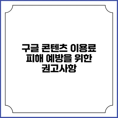 구글 콘텐츠 이용료 피해 예방을 위한 권고사항