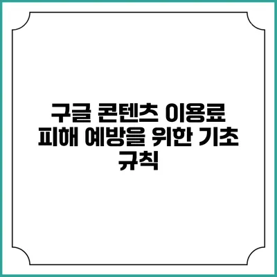 구글 콘텐츠 이용료 피해 예방을 위한 기초 규칙