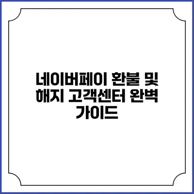 네이버페이 환불 및 해지 고객센터 완벽 가이드