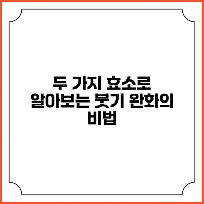 두 가지 효소로 알아보는 붓기 완화의 비법