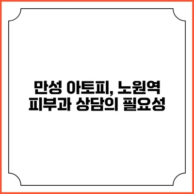 만성 아토피, 노원역 피부과 상담의 필요성