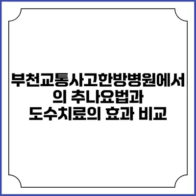 부천교통사고한방병원에서의 추나요법과 도수치료의 효과 비교