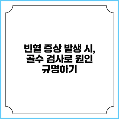 빈혈 증상 발생 시, 골수 검사로 원인 규명하기