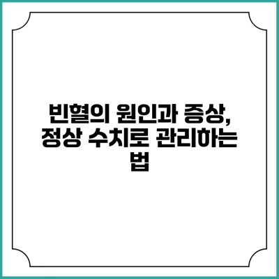 빈혈의 원인과 증상, 정상 수치로 관리하는 법