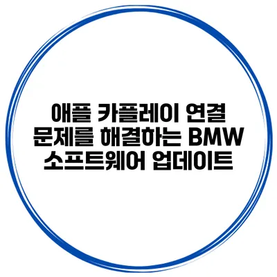 애플 카플레이 연결 문제를 해결하는 BMW 소프트웨어 업데이트