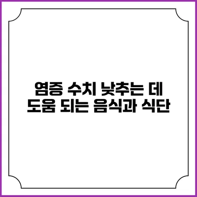 염증 수치 낮추는 데 도움 되는 음식과 식단