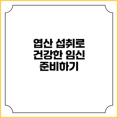 엽산 섭취로 건강한 임신 준비하기
