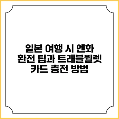 일본 여행 시 엔화 환전 팁과 트래블월렛 카드 충전 방법