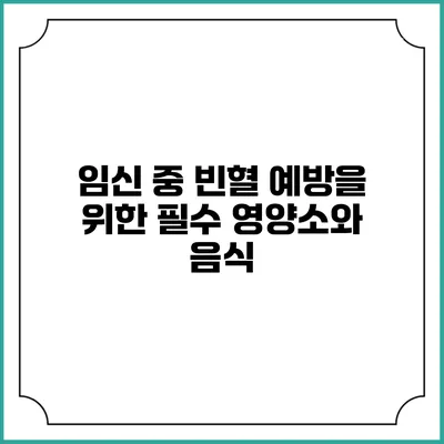 임신 중 빈혈 예방을 위한 필수 영양소와 음식