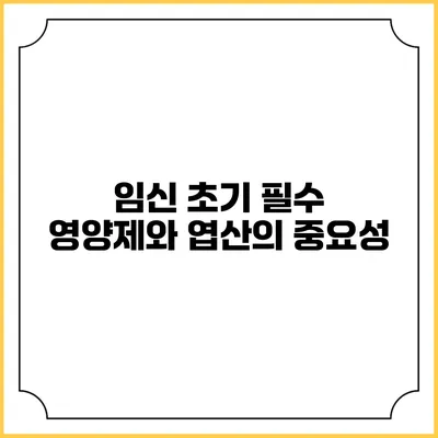 임신 초기 필수 영양제와 엽산의 중요성