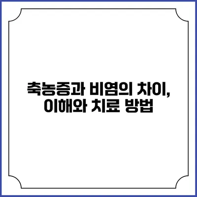 축농증과 비염의 차이, 이해와 치료 방법