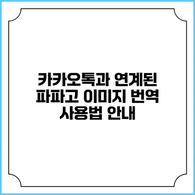 카카오톡과 연계된 파파고 이미지 번역 사용법 안내