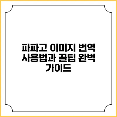 파파고 이미지 번역 사용법과 꿀팁 완벽 가이드