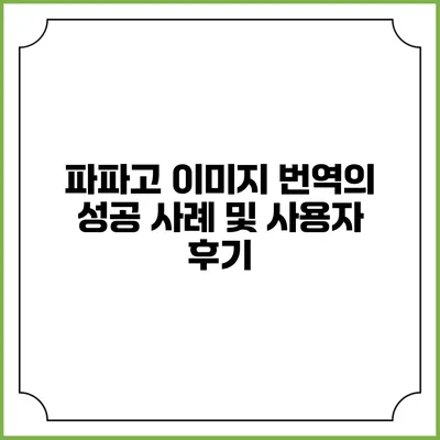 파파고 이미지 번역의 성공 사례 및 사용자 후기