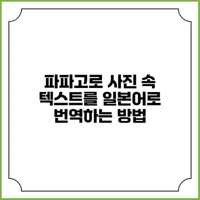 파파고로 사진 속 텍스트를 일본어로 번역하는 방법